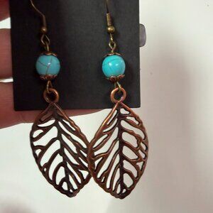 Copper Leaf Earrings